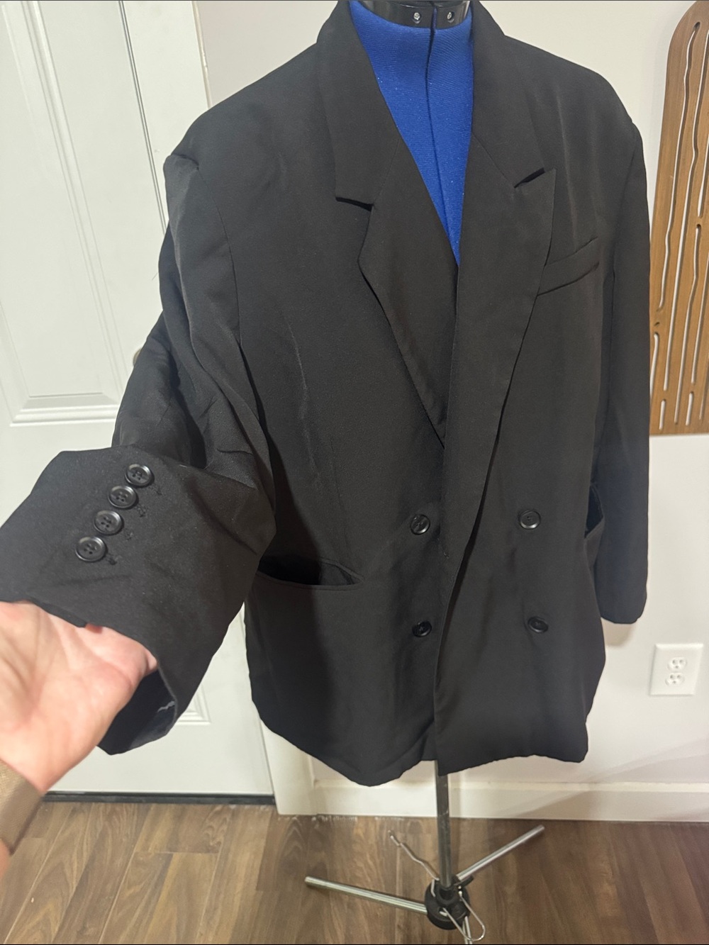 Black Double-Breasted Women's Blazer